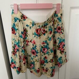 Mimi Chica Floral Skirt with Pink and Blue Accents
